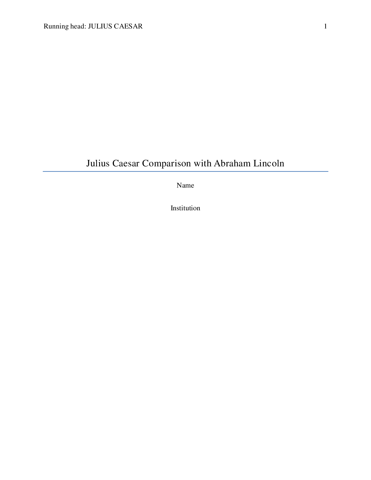 Preview image for Julius Caesar Comparison with Abraham Lincoln
